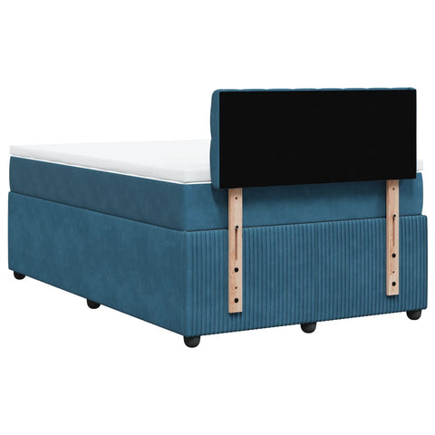 vidaXL Boxspringbett mit Matratze Blau 120x200 cm Samt