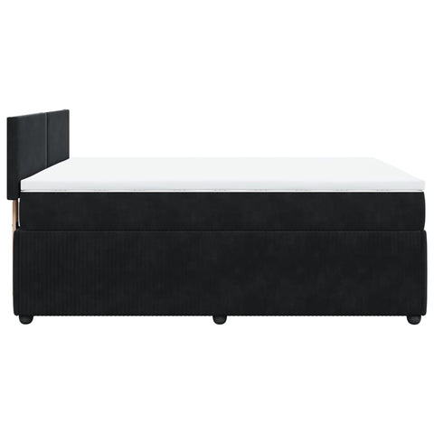 Boxspringbett mit Matratze Schwarz 140x190 cm Samt