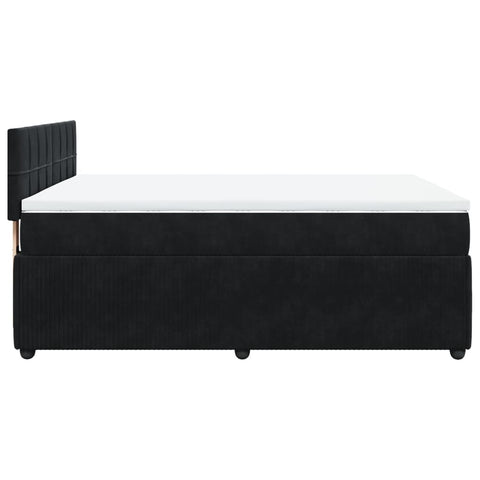 Boxspringbett mit Matratze Schwarz 140x190 cm Samt