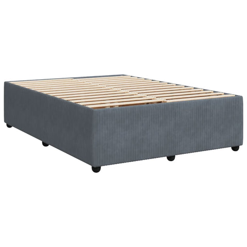 Boxspringbett mit Matratze Dunkelgrau 140x190 cm Samt