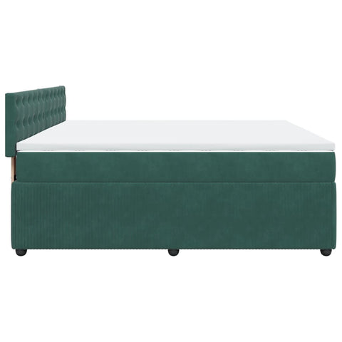 vidaXL Boxspringbett mit Matratze Dunkelgrün 180x200 cm Samt