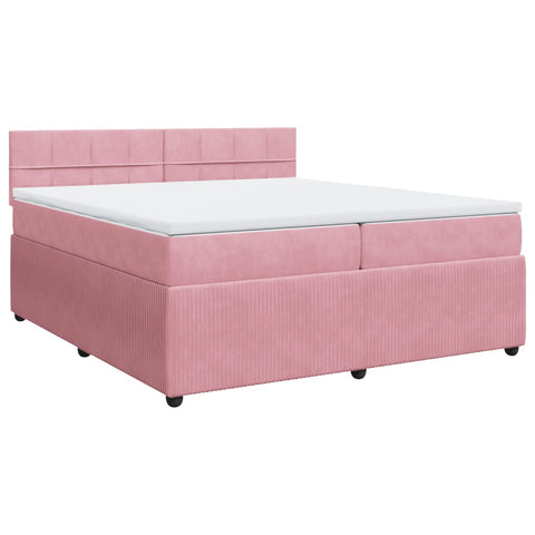 Boxspringbett mit Matratze Rosa 200x200 cm Samt