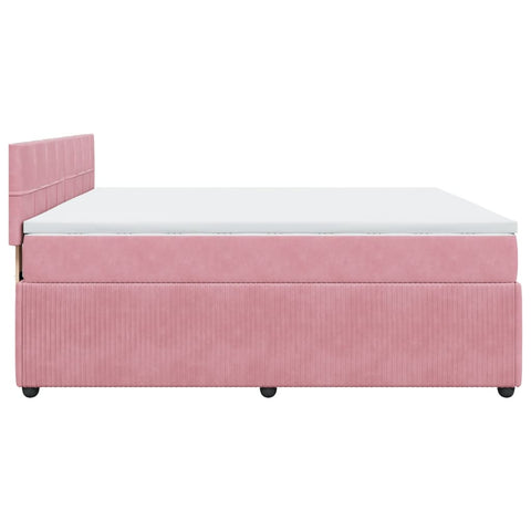 Boxspringbett mit Matratze Rosa 200x200 cm Samt