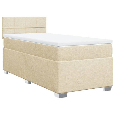 Boxspringbett mit Matratze Creme 90x200 cm Stoff