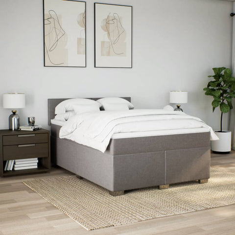 Boxspringbett mit Matratze Taupe 140x200 cm Stoff