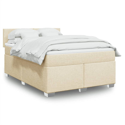 Boxspringbett mit Matratze Creme 140x200 cm Stoff