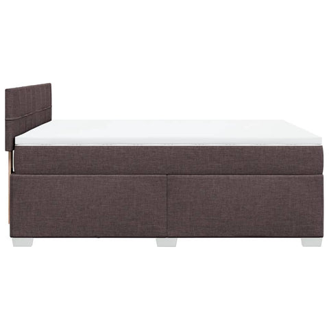 Boxspringbett mit Matratze Dunkelbraun 140x200 cm Stoff