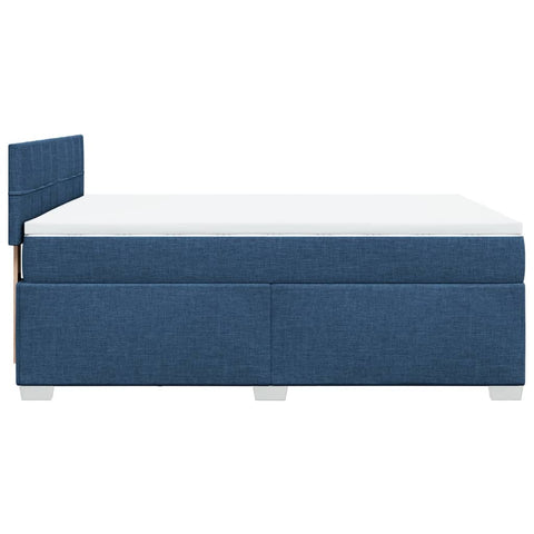 Boxspringbett mit Matratze Blau 140x200 cm Stoff