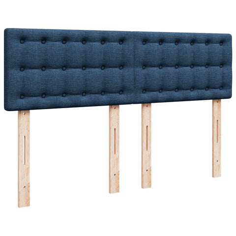 Boxspringbett mit Matratze Blau 140x200 cm Stoff