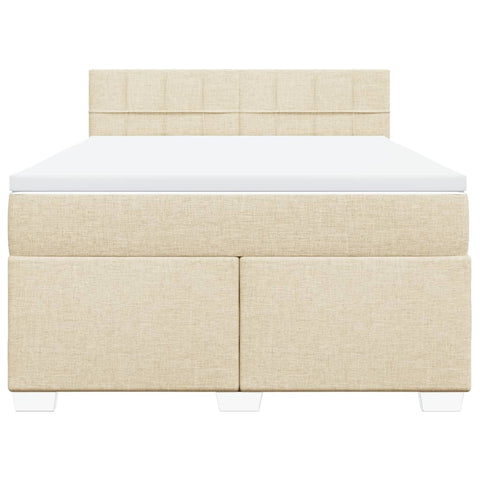 Boxspringbett mit Matratze Creme 160x200 cm Stoff