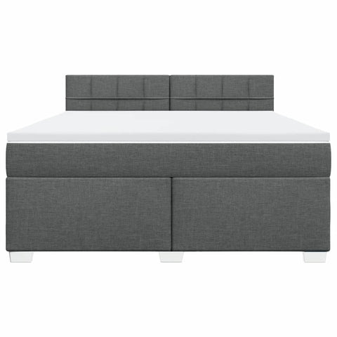 Boxspringbett mit Matratze Dunkelgrau 180x200 cm Stoff