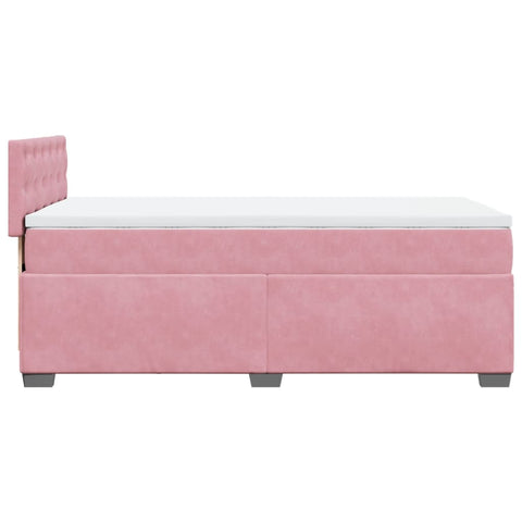 Boxspringbett mit Matratze Rosa 90x190 cm Samt