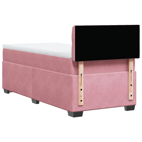 Boxspringbett mit Matratze Rosa 90x190 cm Samt