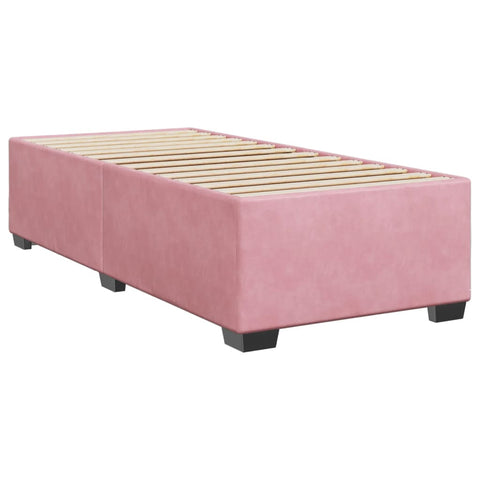 vidaXL Boxspringbett mit Matratze Rosa 90x190 cm Samt