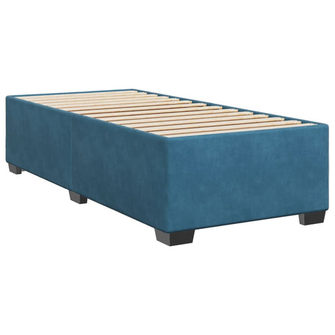 vidaXL Boxspringbett mit Matratze Blau 100x200 cm Samt