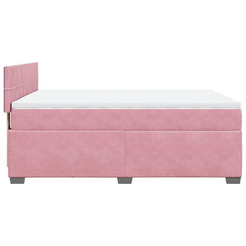 Boxspringbett mit Matratze Rosa 140x200 cm Samt