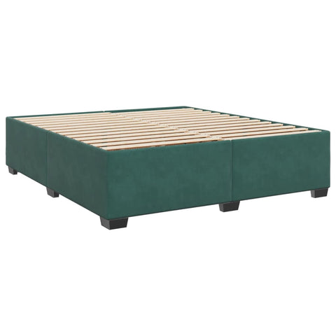 vidaXL Boxspringbett mit Matratze Dunkelgrün 180x200 cm Samt