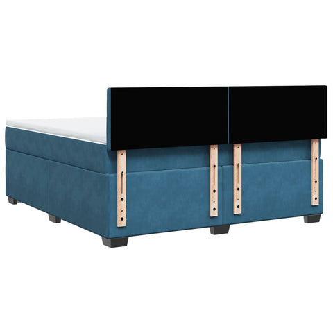 vidaXL Boxspringbett mit Matratze Blau 180x200 cm Samt