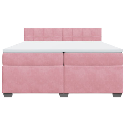 Boxspringbett mit Matratze Rosa 200x200 cm Samt