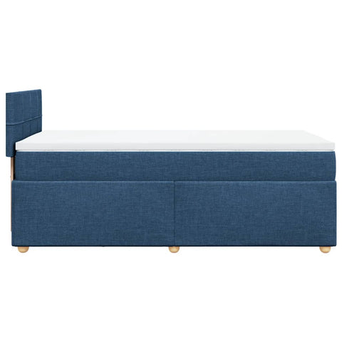 Boxspringbett mit Matratze Blau 100x200 cm Stoff