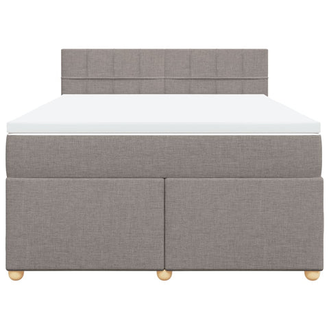 Boxspringbett mit Matratze Taupe 140x200 cm Stoff