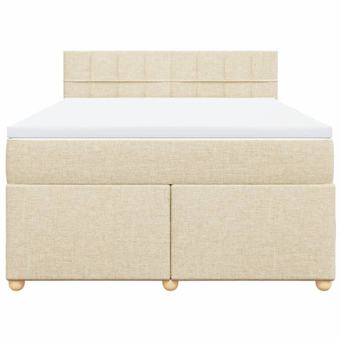 Boxspringbett mit Matratze Creme 140x200 cm Stoff