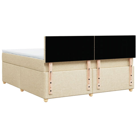 Boxspringbett mit Matratze Creme 180x200 cm Stoff