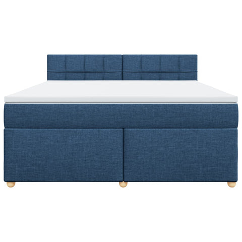 Boxspringbett mit Matratze Blau 180x200 cm Stoff