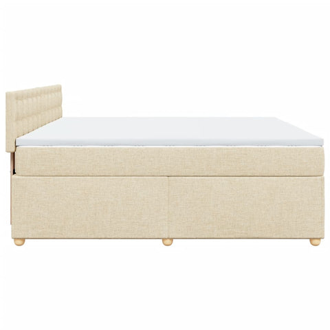 Boxspringbett mit Matratze Creme 180x200 cm Stoff