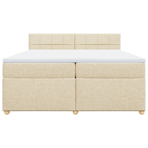 vidaXL Boxspringbett mit Matratze Creme 200x200 cm Stoff