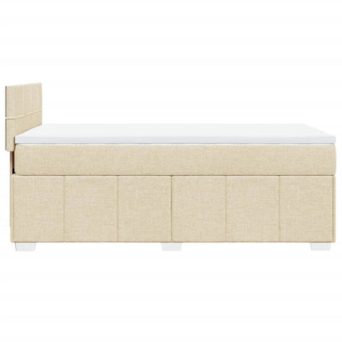 Boxspringbett mit Matratze Creme 90x190 cm Stoff