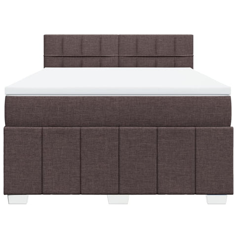 Boxspringbett mit Matratze Dunkelbraun 140x200 cm Stoff