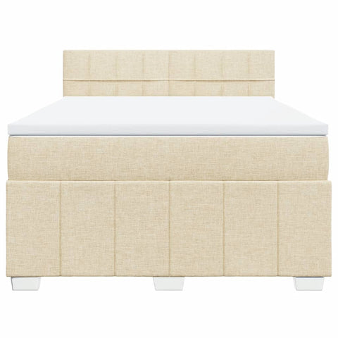 Boxspringbett mit Matratze Creme 140x200 cm Stoff