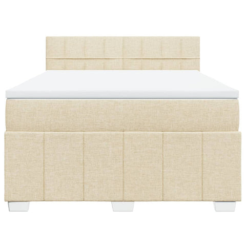 Boxspringbett mit Matratze Creme 160x200 cm Stoff