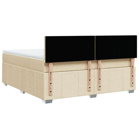 Boxspringbett mit Matratze Creme 180x200 cm Stoff