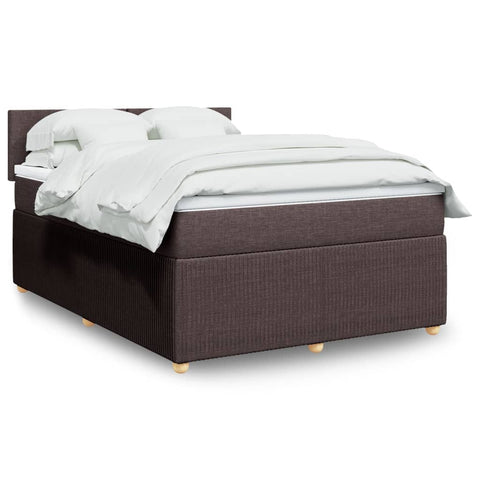 Boxspringbett mit Matratze Dunkelbraun 140x200 cm Stoff