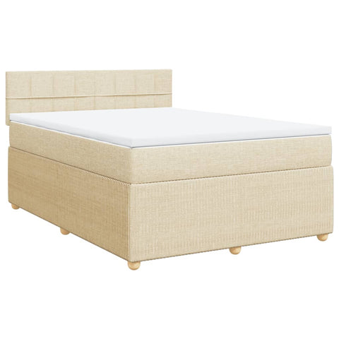 Boxspringbett mit Matratze Creme 140x200 cm Stoff