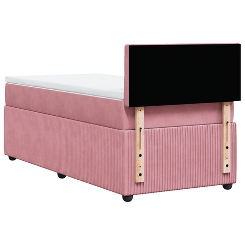 Boxspringbett mit Matratze Rosa 90x190 cm Samt