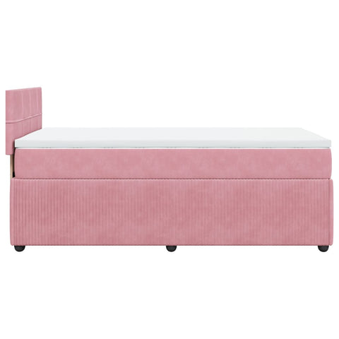 vidaXL Boxspringbett mit Matratze Rosa 90x190 cm Samt