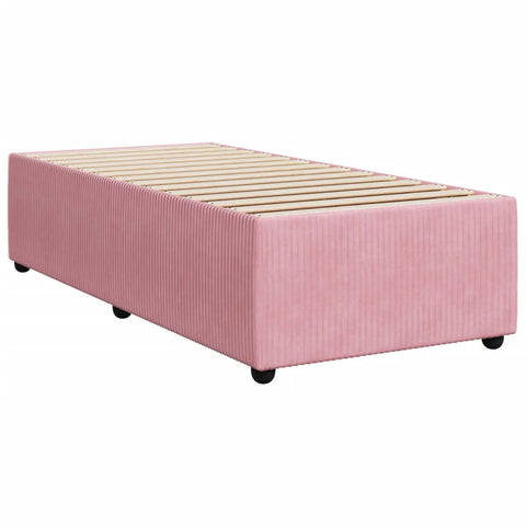 vidaXL Boxspringbett mit Matratze Rosa 90x190 cm Samt