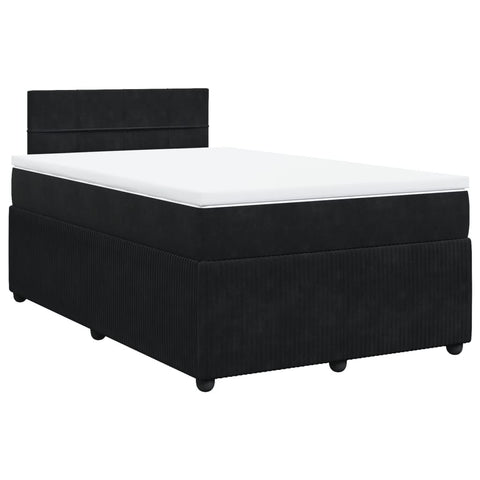 Boxspringbett mit Matratze Schwarz 120x190 cm Samt