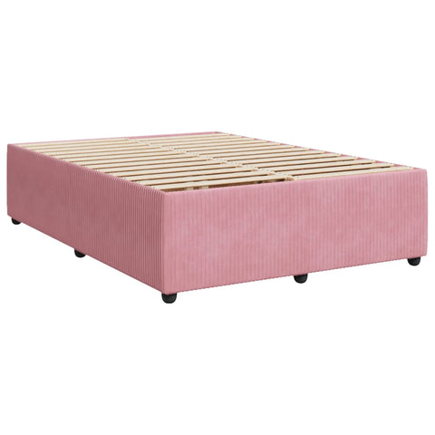 Boxspringbett mit Matratze Rosa 140x190 cm Samt