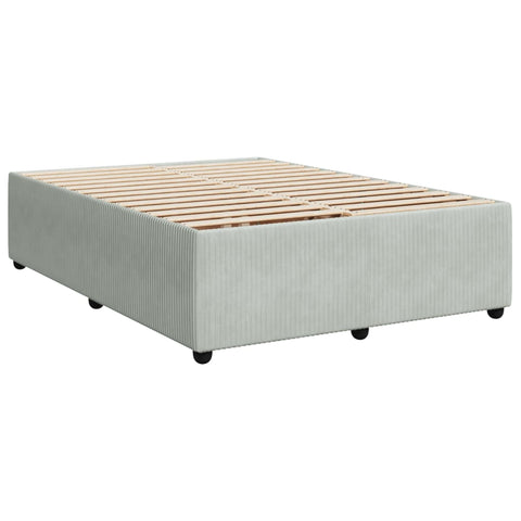 vidaXL Boxspringbett mit Matratze Hellgrau 140x200 cm Samt