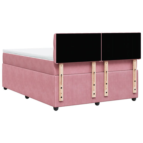 Boxspringbett mit Matratze Rosa 140x200 cm Samt