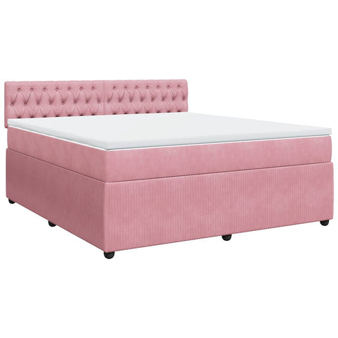 Boxspringbett mit Matratze Rosa 180x200 cm Samt