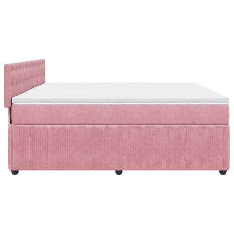 Boxspringbett mit Matratze Rosa 180x200 cm Samt