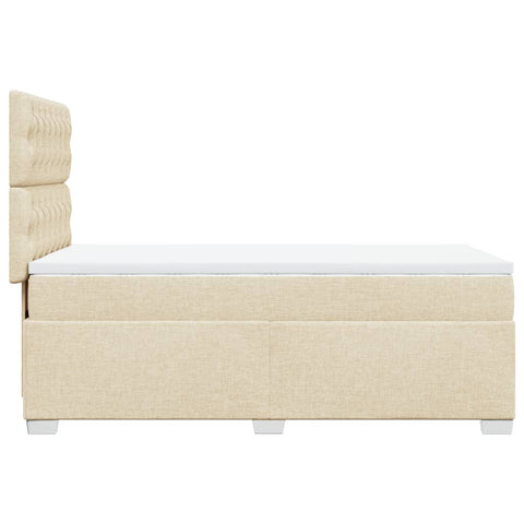 Boxspringbett mit Matratze Creme 80x200 cm Stoff