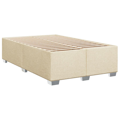 vidaXL Boxspringbett mit Matratze Creme 120x190 cm Stoff