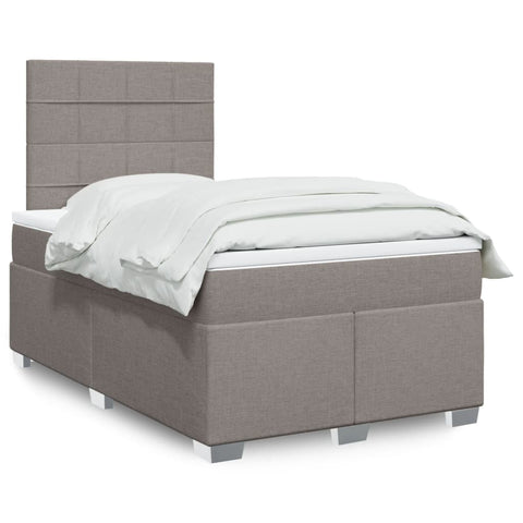 Boxspringbett mit Matratze Taupe 120x200 cm Stoff