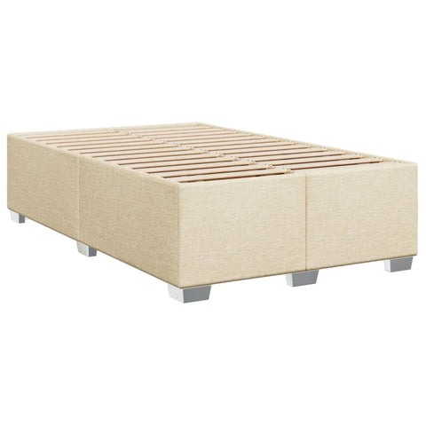 vidaXL Boxspringbett mit Matratze Creme 120x200 cm Stoff